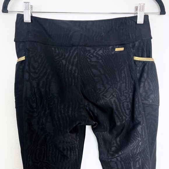 Alala Womens Black Gold Side Pocket Aphrodite Tight Leggings Medium Shiny - Picture 7 of 10